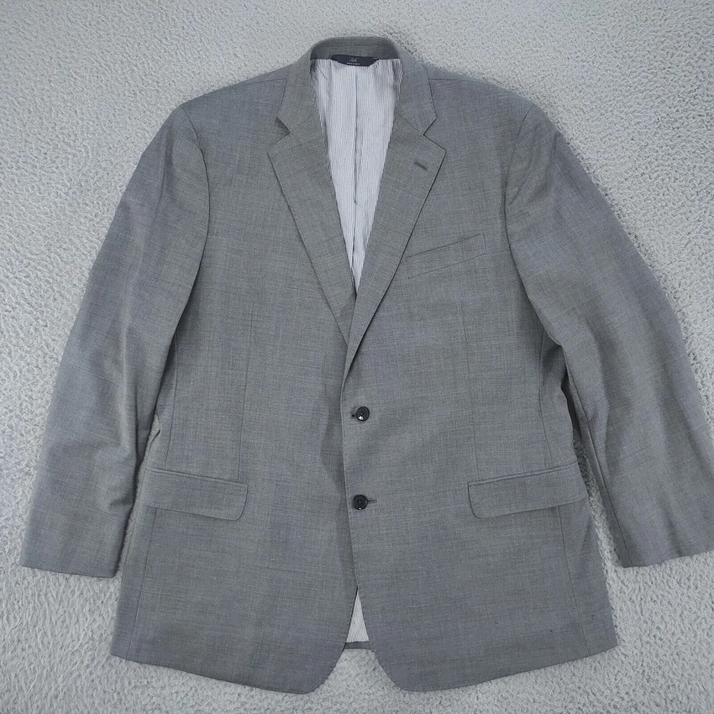 Brooks Brothers 346 Jacket Men 46R Gray Striped Lined Wool Fitzgerald Fit Blazer